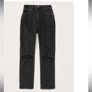 Abercrombie and fitch A+F ultra high raise straight ankle size 28 /6 short black